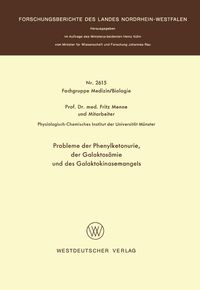 Produktbild: Probleme der Phenylketonurie, der Galaktos&auml;mie und des Galaktokinasemangels