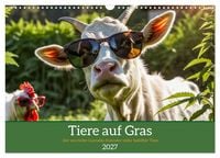Produktbild: Tiere auf Gras - Der verr&uuml;ckte Cannabis-Kalender voller bekiffter Tiere (Wandkalender 2027 DIN A3 quer), CALVENDO Monatskalender