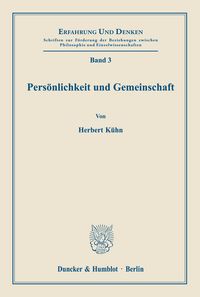 Produktbild: Pers&ouml;nlichkeit und Gemeinschaft.