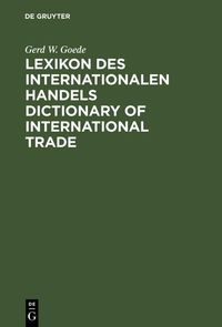 Produktbild: Lexikon des Internationalen Handels - Dictionary of International Trade