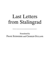 Produktbild: Last Letters from Stalingrad