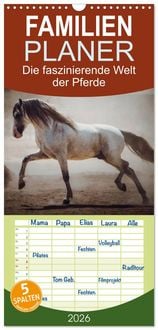 Produktbild: Familienplaner 2026 - Die Faszinierende Welt der Pferde mit 5 Spalten (Wandkalender, 21 x 45 cm) CALVENDO