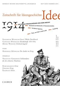 Produktbild: Zeitschrift f&uuml;r Ideengeschichte Heft VIII/2 Sommer 2014