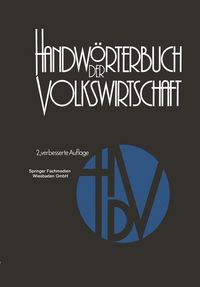 Produktbild: Handw&ouml;rterbuch der Volkswirtschaft