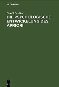 Produktbild: Die psychologische Entwickelung des Apriori