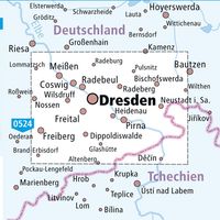 Radwanderkarte Dresden - Elbland, Osterzgebirge, Sächsische Schweiz 1 : 100 000