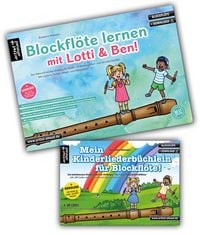 Produktbild: Blockfl&ouml;te lernen mit Lotti & Ben + Mein Kinderliederb&uuml;chlein f&uuml;r Blockfl&ouml;te im Set!