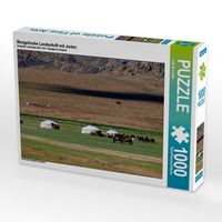 Produktbild: CALVENDO Puzzle Mongolische Landschaft mit Jurten | 1000 Teile Lege-Gr&ouml;&szlig;e 64x48cm Foto-Puzzle f&uuml;r gl&uuml;ckliche Stunden
