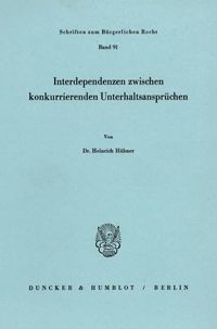 Produktbild: Interdependenzen zwischen konkurrierenden Unterhaltsanspr&uuml;chen.