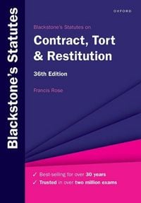 Produktbild: Blackstone's Statutes on Contract, Tort & Restitution