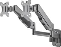 Produktbild: Manhattan Monitor-Wandhalterung 461627 2 Display(s) 43,2 cm (17") - 81,3 cm (32") Schwarz Drehbar, H&ouml;henverstellbar, Neigbar, Schwenkbar