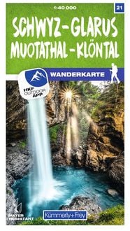 Produktbild: K&uuml;mmerly+Frey Wanderkarte 21 Schwyz, Glarus 1:40.000