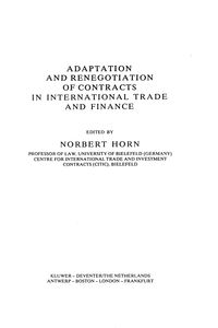 Produktbild: Adaptation and Renegotiation of Contracts in International Trade and Finance