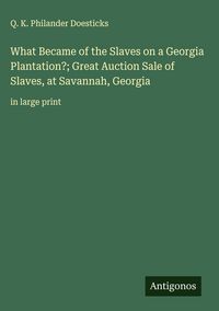 Produktbild: What Became of the Slaves on a Georgia Plantation?; Great Auction Sale of Slaves, at Savannah, Georgia