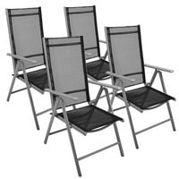 Produktbild: 4er Set Gartenstuhl klappbar Klappsessel Alu