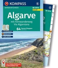 Produktbild: KOMPASS Wanderf&uuml;hrer Algarve mit Fernwanderweg Via Algarviana, 64 Touren / Etappen mit Extra-Tourenkarte