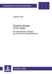 Produktbild: Christian Manger (1770-1830)