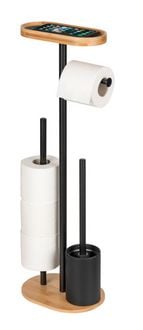 Produktbild: Stand WC-Garnitur Mod. Pomarolo, bambus, stahl, natur/schwarz, 25x70,5x17 cm, mit gro&szlig;er