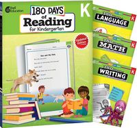 Produktbild: 180 Days(r) Reading, Math, Writing, & Language for Grade K: 4-Book Set