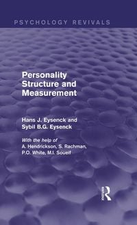Produktbild: Personality Structure and Measurement