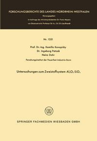 Produktbild: Untersuchungen zum Zweistoffsystem Al2O3-SiO2