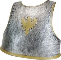 Produktbild: BestSaller 1429 - Kinder-Ritter-Brustpanzer Adler mit Gurten, Silber/Gold, 3231cm