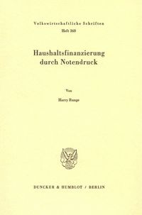 Produktbild: Haushaltsfinanzierung durch Notendruck.