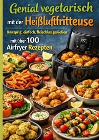 Produktbild: Genial vegetarisch mit der Hei&szlig;luftfritteuse - Knusprig, einfach, fleischlos genie&szlig;en mit &uuml;ber 100 Airfryer Rezepten