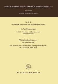 Produktbild: Allokationsbedingungen im Arbeitsmarkt