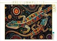 Produktbild: CALVENDO Puzzle Eidechsen - Im Stil der Kunst der Aborigines | 1000 Teile Lege-Gr&ouml;&szlig;e 64x48cm Foto-Puzzle f&uuml;r gl&uuml;ckliche Stunden