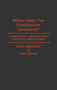 Produktbild: Whom Does the Constitution Command?