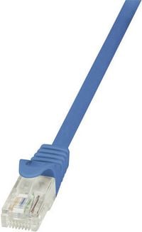Produktbild: LogiLink CP2076U RJ45 Patchkabel CAT 6 U/UTP 5.00m Blau mit Rastnasenschutz 1St.