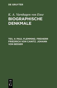 Produktbild: Paul Flemming. Freiherr Friedrich von Canitz. Johann von Besser