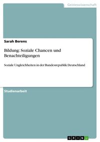 Produktbild: Bildung: Soziale Chancen und Benachteiligungen