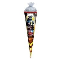 Produktbild: Motivschultüte, Feuerwehrmann, 85cm, Folie & Silbertüll