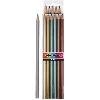 Produktbild: Creativ Company Colortime Buntstifte, L 17,45 cm, Mine 3 mm, Metallic-Farben, 6 Stk