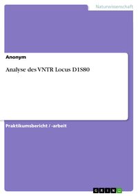Produktbild: Analyse des VNTR Locus D1S80