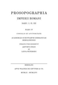 Produktbild: Prosopographia Imperii Romani Saec I, II, III / [G - I]