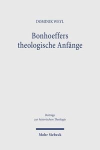 Produktbild: Bonhoeffers theologische Anf&auml;nge