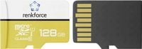 Produktbild: Renkforce RF-mSDC-128GB GB micro SDHC card w SD card adapter UHS-1 Class 10 microSD-Karte 128 GB Class 10, UHS-Class 1, UHS-I inkl. SD-Adapter