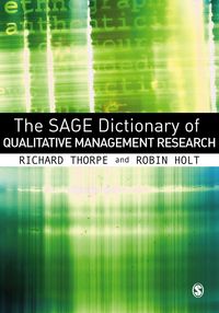 Produktbild: The SAGE Dictionary of Qualitative Management Research