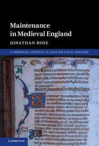 Produktbild: Maintenance in Medieval England