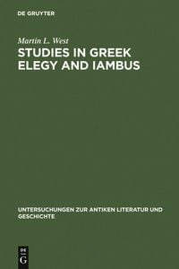 Produktbild: Studies in Greek Elegy and Iambus
