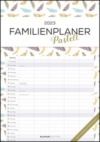 Bild vom Artikel Familienplaner Pastell 2023 - Familienkalender A3 (29,7x42 cm) - mit 5 Spalten, Ferienterminen (DE/AT/CH) und viel Platz für Notizen - Wandkalender vom Autor 