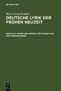 Produktbild: Sturm und Drang: G&ouml;ttinger Hain und Grenzg&auml;nger