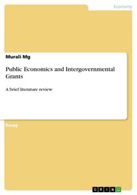 Produktbild: Public Economics and Intergovernmental Grants