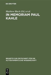 Produktbild: In Memoriam Paul Kahle