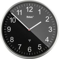 Produktbild: Mebus 19578 Funk Wanduhr 30cm Silber Leisegang-Uhrwerk
