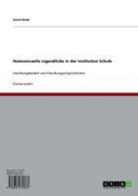 Produktbild: Homosexuelle Jugendliche in der Institution Schule