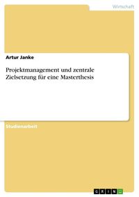 master thesis zielsetzung